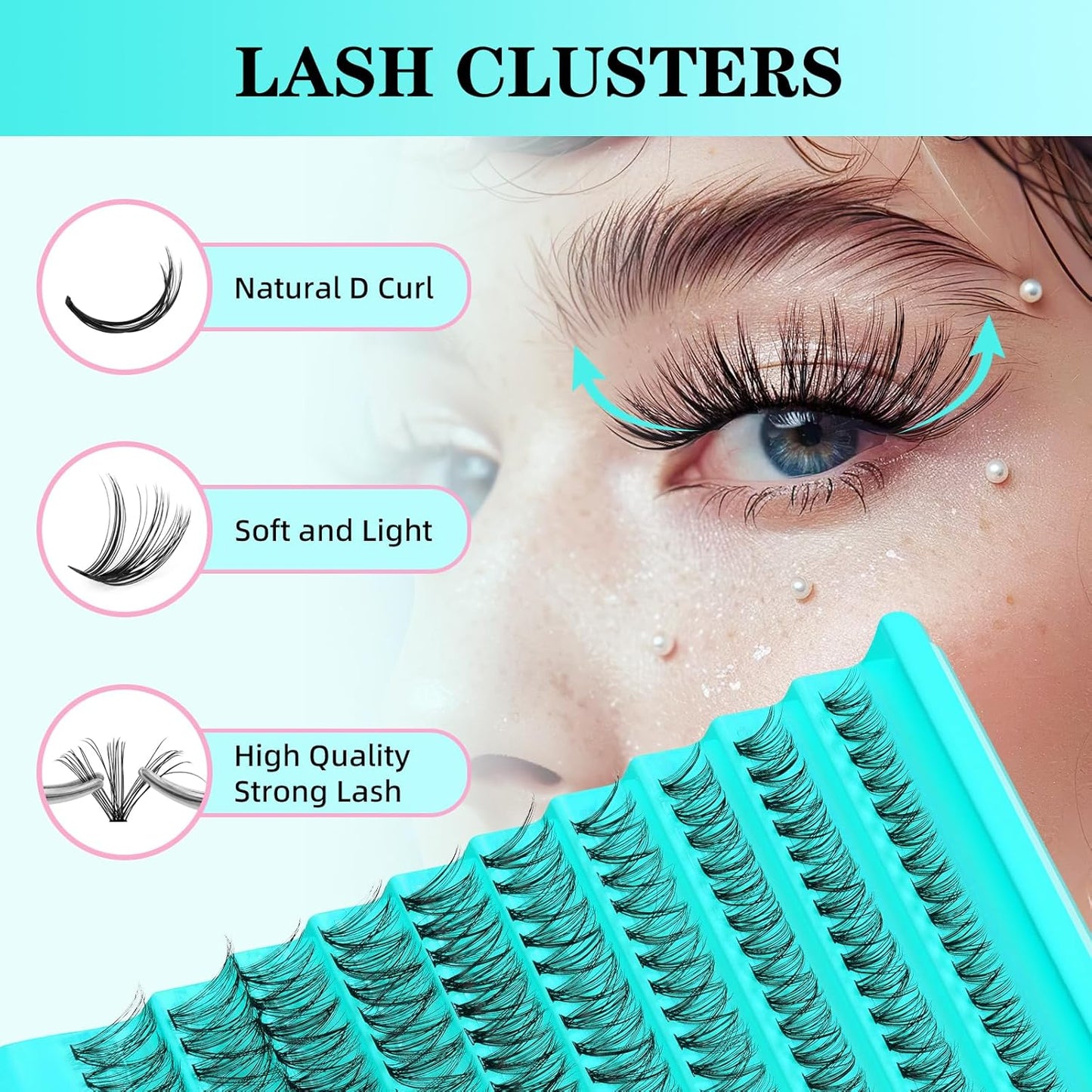 Lash Clusters Kit 200PCS 30D Eyelash Extension Kit D Curl Wispy Eyelash Clusters DIY Natural Individual Lashes Kits Lashes Extensions Kit with Lash Bond and Remover Eyelash Tweezer at Home-GlimoraGlow