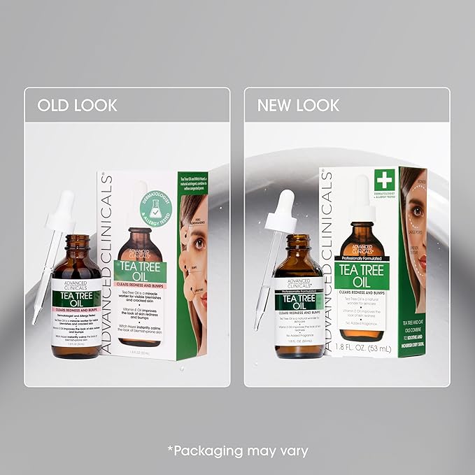 Advanced Clinicals Tea Tree Oil For Skin Facial Serum | Tea Tree Serum For Face With Vitamin E + Botanicals To Help Improve Appearance Of Large Pores & Skintone For Smoother Looking Skin, 1.8 Fl Oz-GlimoraGlow