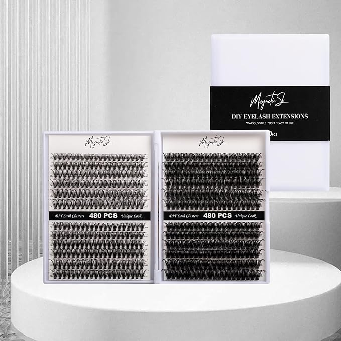 Lash Clusters 480 Clusters 60D 80D Thick Eyelash Extension 30D 40D Individual Eyelashes D Curl 11-20mm False Eyelash Multi-Style DIY Lash Extensions for Beginners(30D-80D-D, 11-20MIX)-GlimoraGlow