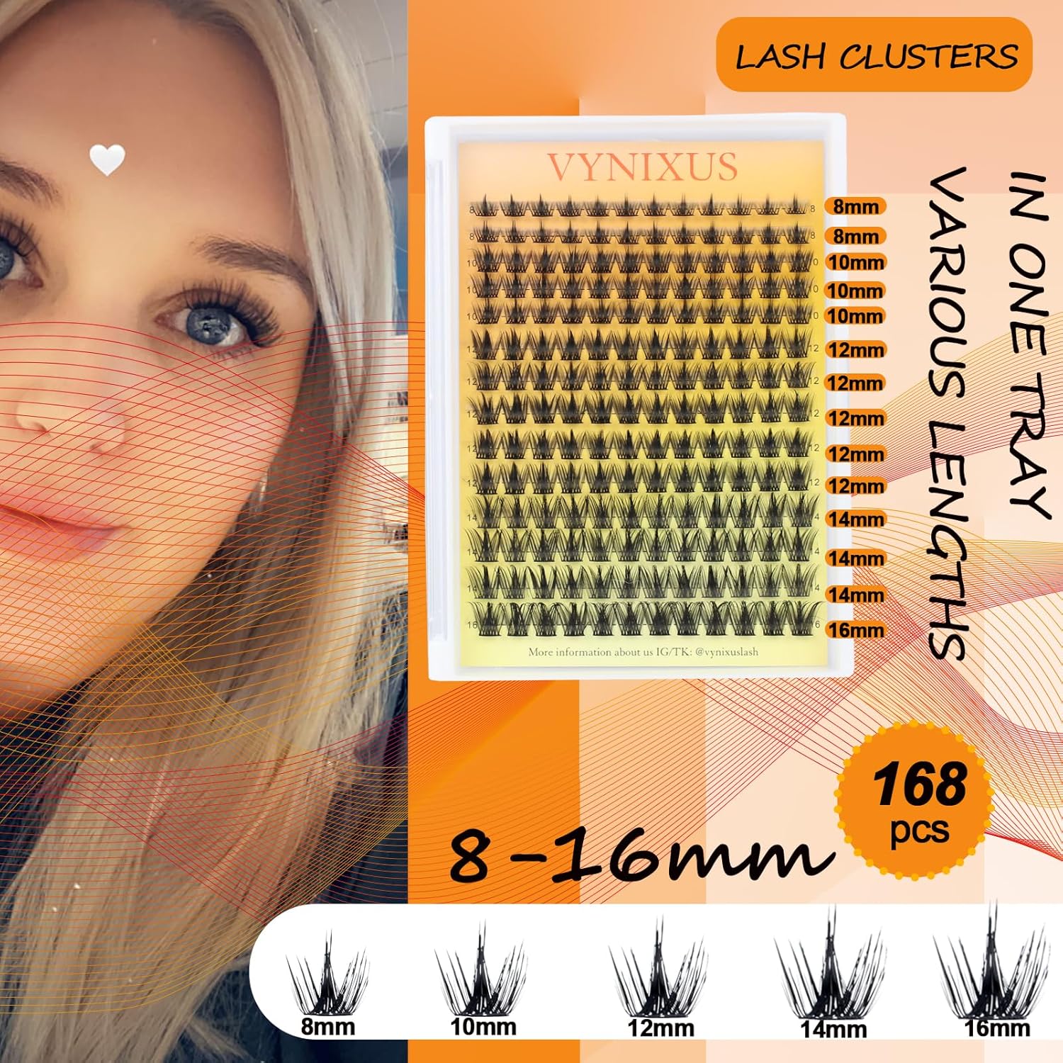 Eyelash Clusters Fluffy Lash Clusters Wispy Individual Lashes WideSpan Cluster Eyelash Extensions Natural Cluster Lashes Ultra-Thin Band (Magic-0.07D-Mix8-16)-GlimoraGlow