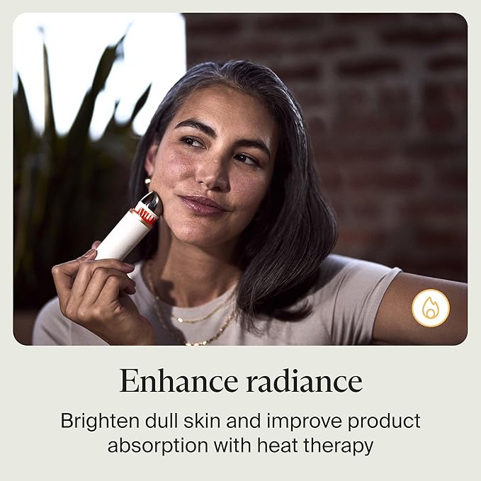 Therabody TheraFace Depuffing Wand – Cold and Heat Skincare Treatment to Depuff and Glow; Beauty Wand, Face Roller and Eye Massager for Eye Puffiness, Dark Circles and Skin Radiance (White)-GlimoraGlow