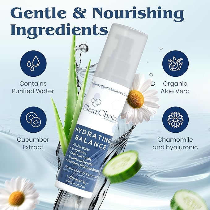 Clear Choice Hydrating Balance Facial Mist 6.7oz – Rejuvenating Spray for All Skin Types, Tightens Pores, Prolongs Makeup, Restores pH Balance-GlimoraGlow