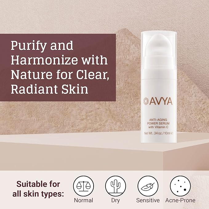 AVYA Anti-Aging Power Serum - Hyaluronic Acid Face Serum Plumps and Brightens Skin/Travel Size Retinol Treatment Reduces Fine Lines and Boosts Collagen for Smoother Skin / 0.34oz (10ml)-GlimoraGlow