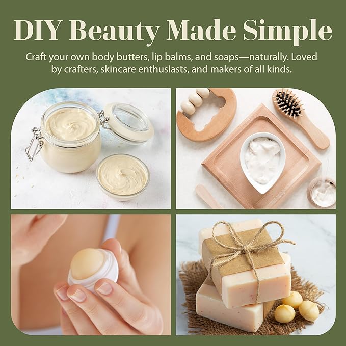 era of nature Organic Unrefined Raw Mango Body Butter Block 8oz - Moisturizing Mango Seed Raw Butter Bar for Skin & Hair, DIY Lip Balm Base, Cream, Soap & Lotion Making Supplies Kit, Personal Skincare-GlimoraGlow