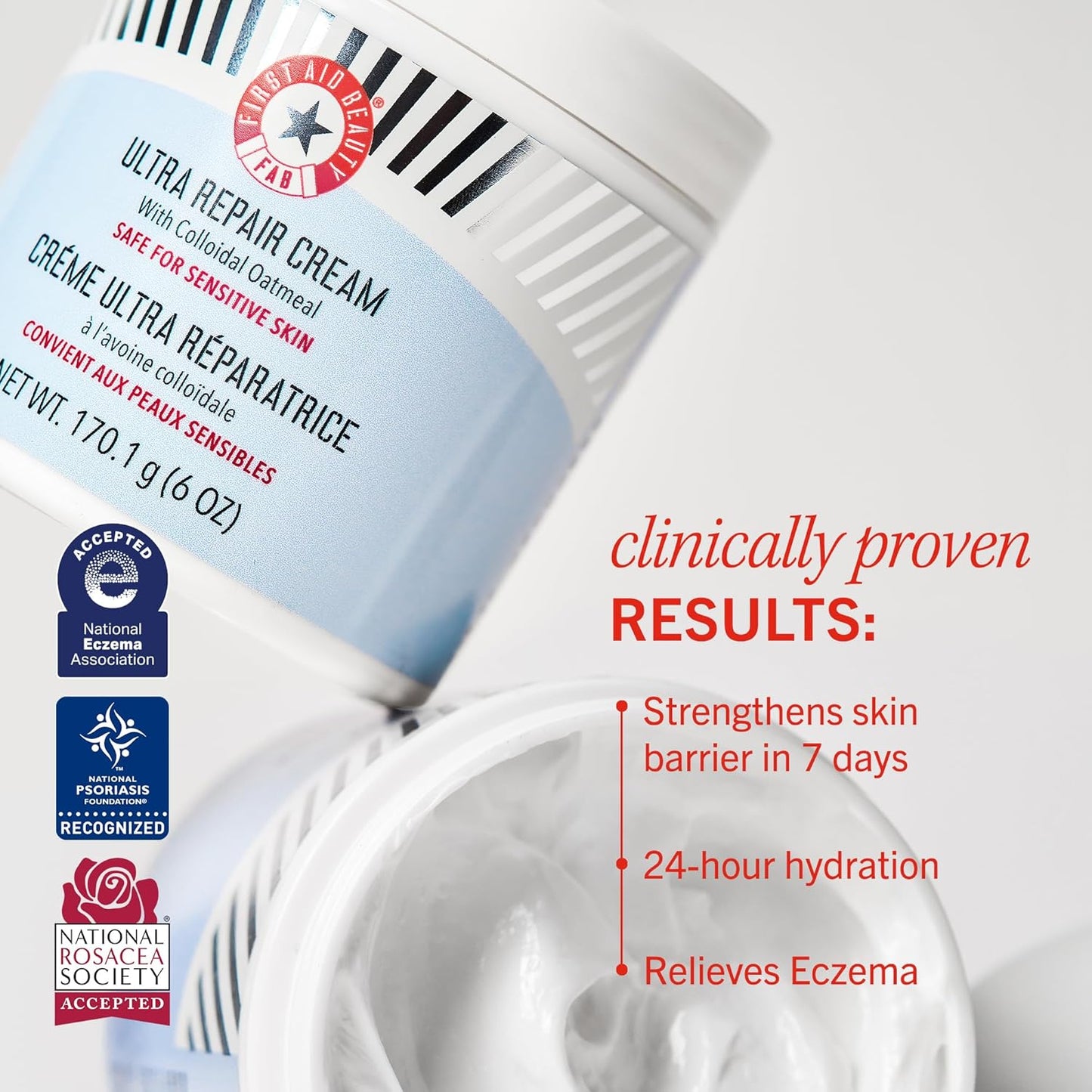 First Aid Beauty - Ultra Repair Face Moisturizer, Everyday Lightweight Non-Comedogenic Formula Helps Soften Skin with Ceramides & Shea Butter, Soothing Colloidal Oatmeal, 1.7 oz, 2 ct-GlimoraGlow