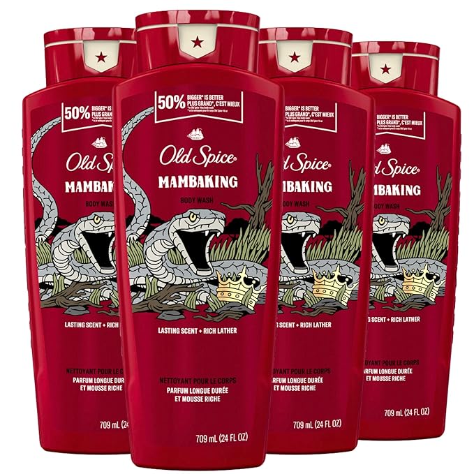 Old Spice Body Wash for Men, MambaKing, 24 oz (Pack of 4)-GlimoraGlow