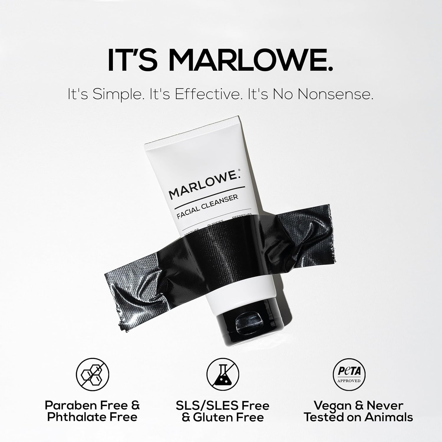 MARLOWE. No. 121 Facial Cleanser 6 oz, Daily Mens Face Wash with Natural Extracts & Antioxidants, Soothes, Purifies, Refreshes, Thick Lather, Fresh Woodsy Scent-GlimoraGlow