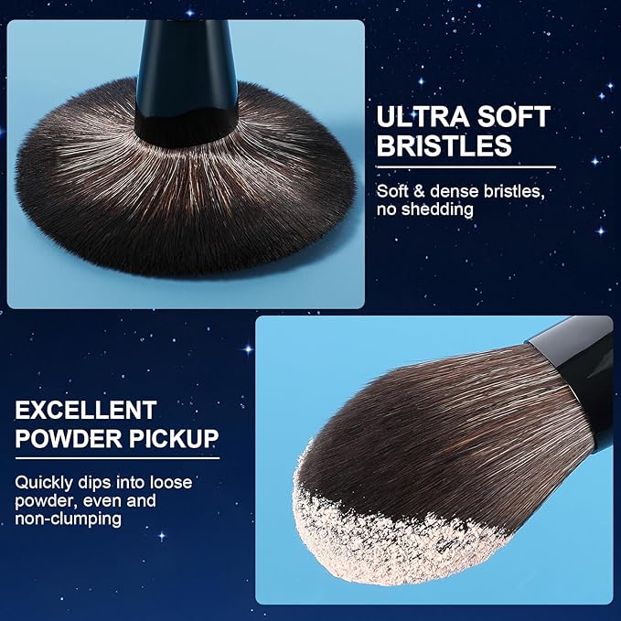 Large Bamboo Mineral Powder Brush, Fluffy Foundation Makeup Brush Kabuki Brushes with Soft Synthetic Bristles for Loose & Pressed Powder, Liquid, Cream, Buffing, Blending, Vegan & Cruelty-Free Tool-GlimoraGlow