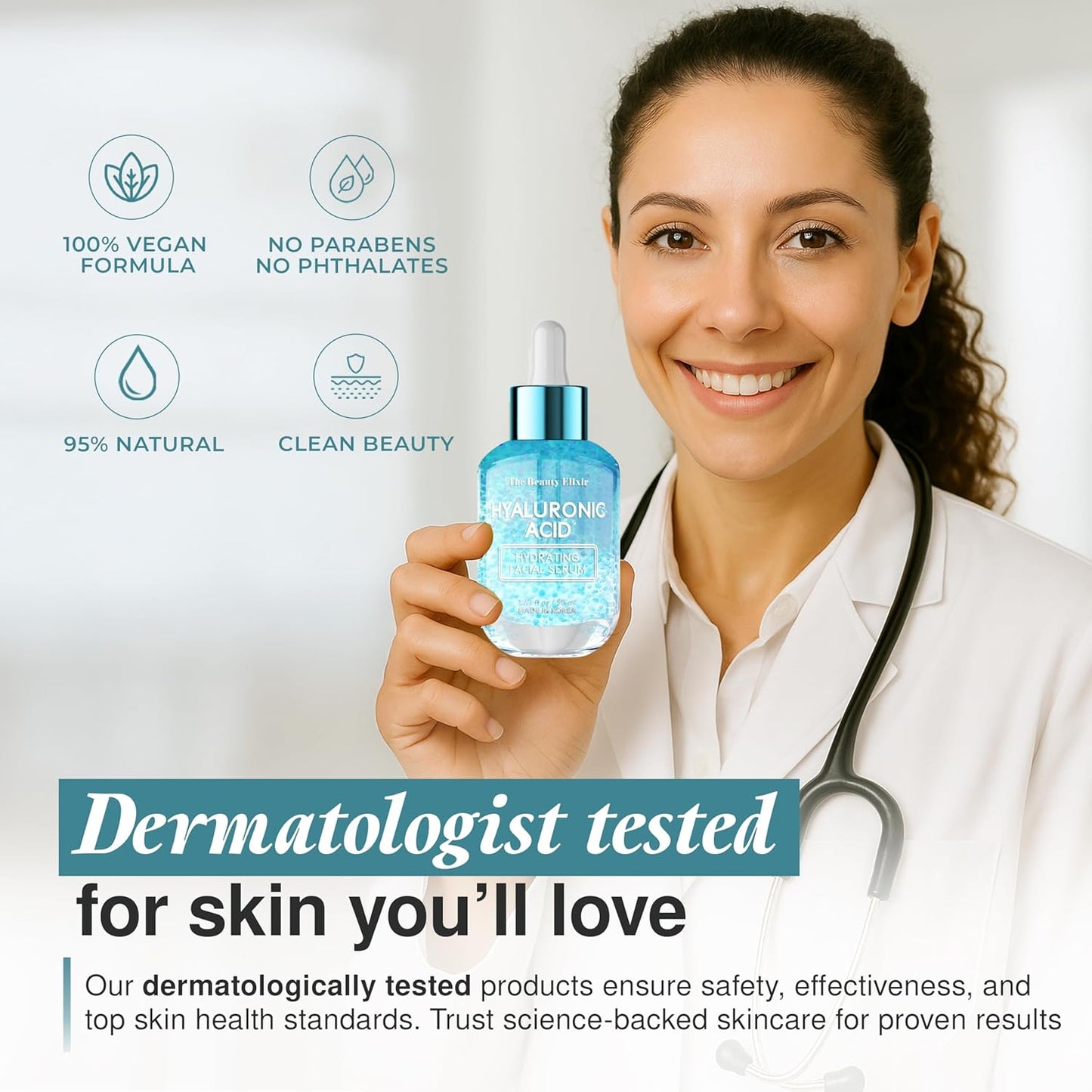 Hyaluronic Acid Serum For Face - Ultra Hydrating, Restores, Smooths & Reduces Wrinkles - Dermatologist Tested, Natural Ingredients, Clean Beauty - Korean Skin Care - 1.69 Fl. Oz-GlimoraGlow