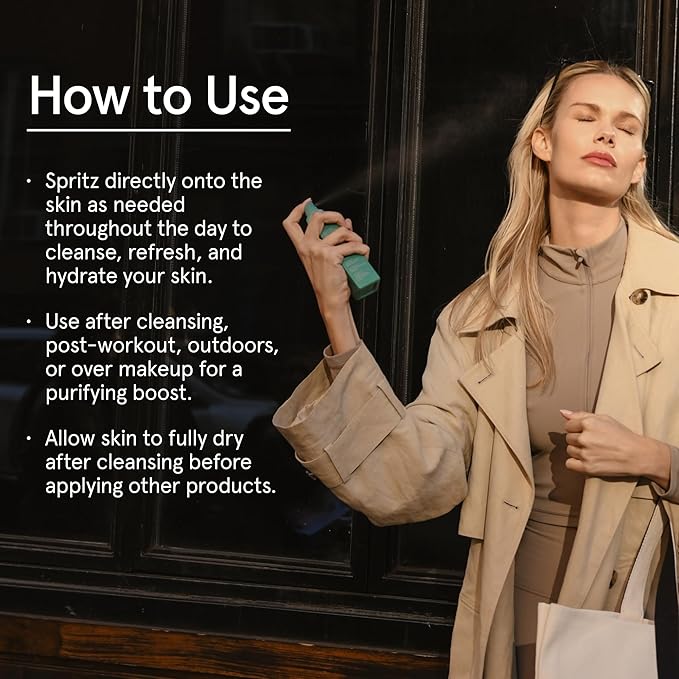 Barefaced Clean Slate Spritz 4 Fl Oz - Hypochlorous Acid Mist for Face & Body, Cleanses Skin on the Go, Setting Spray For Makeup, Boosts Hydration, Reduces Redness, and Soothes Sensitive Skin-GlimoraGlow