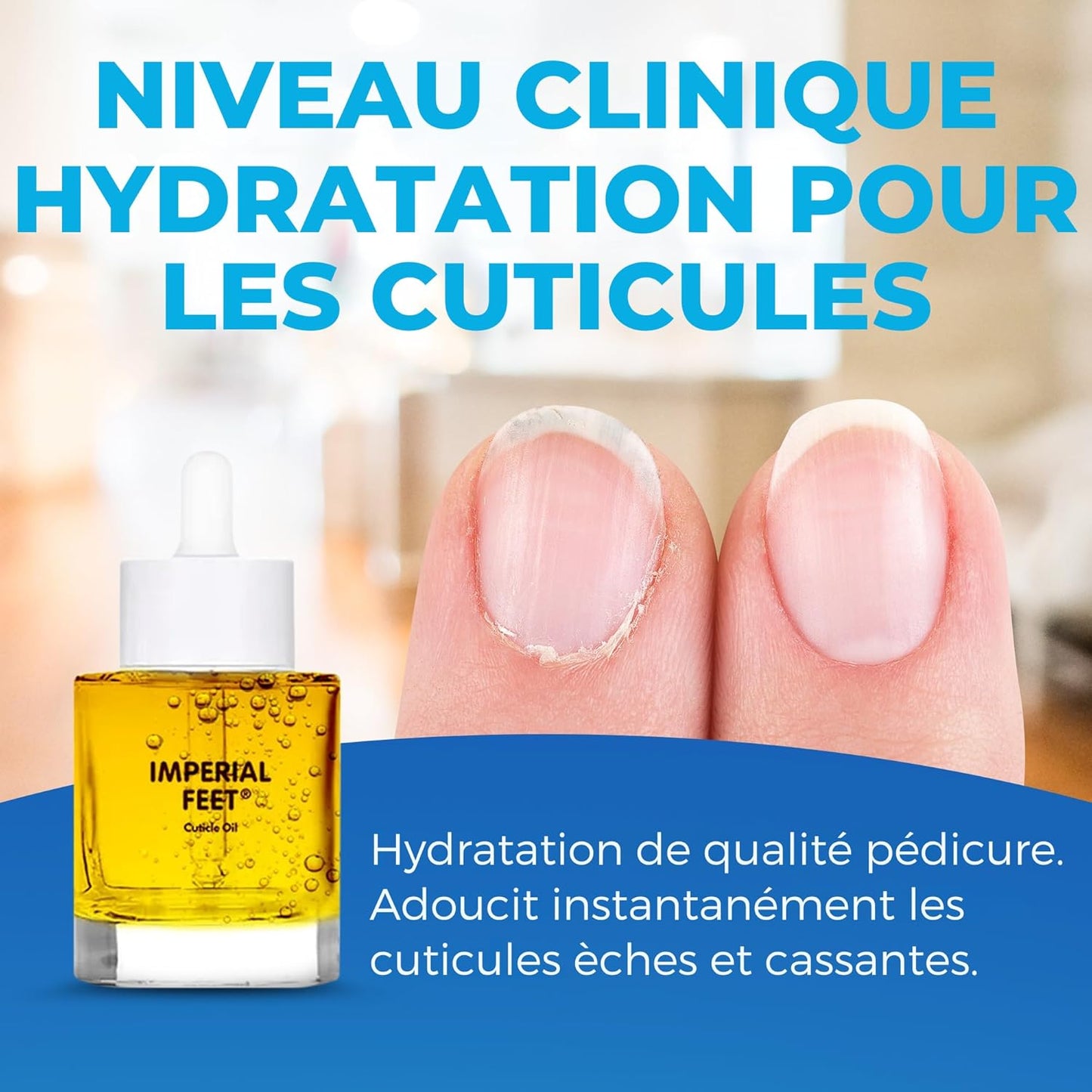 Imperial Feet Cuticle Oil for Nail Growth and Strength 30ml/1 FL Oz-Almond, Jojoba, Vitamin E Oil for Nails and Cuticles-Hydrates, Natural Nail Strengthener and Nourishes Dry Cuticles-Cuticle Softener-GlimoraGlow