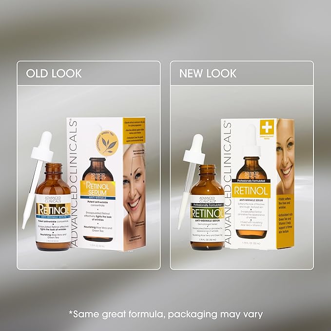 Advanced Clinicals Retinol Serum For Face | Visible Anti Aging Retinol Serum Skin Care Face Moisturizer With Vitamin E Helps Improve Look Of Wrinkles, Fine Lines, & Uneven Skin Tone, 2-Pack-GlimoraGlow