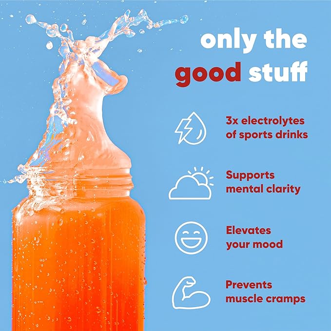 IQMIX Hydration Electrolyte Powder – 4-in-1 Formula for Hydration, Mental Clarity, Mood and Recovery – Sugar-Free Drink Mix, Keto, Magnesium L-Threonate, Lion’s Mane – 20 Count Blood Orange-GlimoraGlow