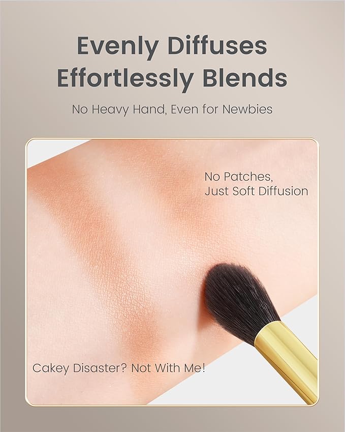 Desert Oak Series Eyeshadow Blending Brush - Dome Goat Hair Bristles for Seamless Crease Work, Premium Bubinga Handle with Gold Brass Ferrule (CM 169)-GlimoraGlow