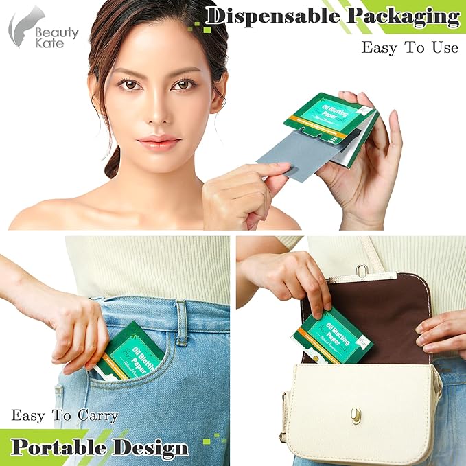 Natural Premium Oil Blotting Paper for Oily Skin with Bamboo Charcoal,26% Larger Oil Blotting Sheets for Face,Makeup Friendly Oil Absorbing Sheets 600 Sheets-GlimoraGlow