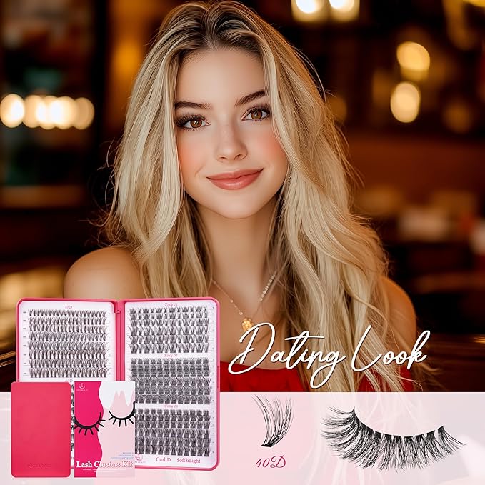 Foxy Beauty Wispy Lash Clusters - 536Pcs Natural 8-16MM EyeLash Clusters 30D 40D & Foxy Lashes For Natural Look D Curl Lash Clusters For DIY Lashes At Home-GlimoraGlow