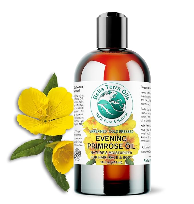 Bella Terra Oils - Organic Evening Primrose Oil 16 oz - Embrace the Enchanting Primrose Nutritional Profile, High in GLA & Fatty Acids, Elevate Your Beauty Routine-GlimoraGlow