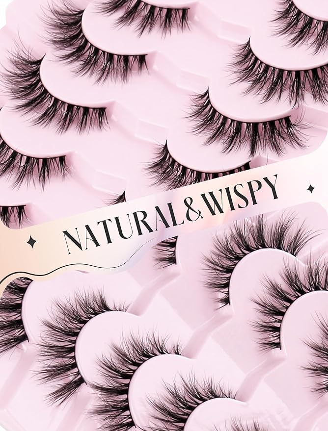 Cat Eye Lashes False Eyelashes Mink Lashes Wispy Eyelashes Natural Look Fake Eyelashes Mink Lashes Fluffy False Lashes UP8-GlimoraGlow