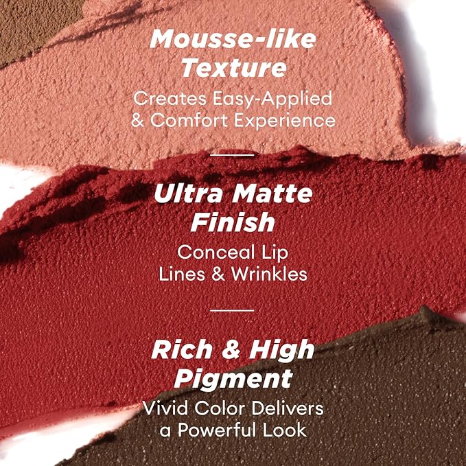 ITY Velvet Matte Finish Lip Stain-Mousse Textured Lip Clay, Conceals Lip Lines, Rich Pigment Lip Tint Lipsticks,2 Pack, 0.14 oz (4g) in Petal, Berrylicious-GlimoraGlow