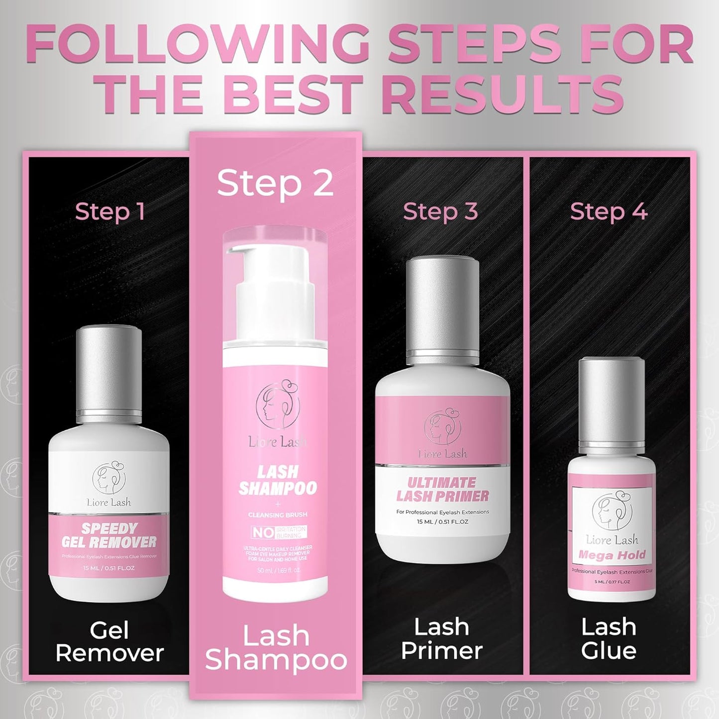 Eyelash Extension Shampoo/ Gentle Foam Cleanser for Lash Extensions & Natural Lashes (Shampoo + Lash Brush)-GlimoraGlow