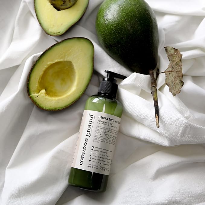 COMMON GROUND Natural Lotion Moisturizer - Paraben & Cruelty Free - Non Greasy, Vegan, Plant-Based, Avocado Oil - All, Men, Women, Eczema, Sensitive Skin (2 x 8.4 fl oz)-GlimoraGlow