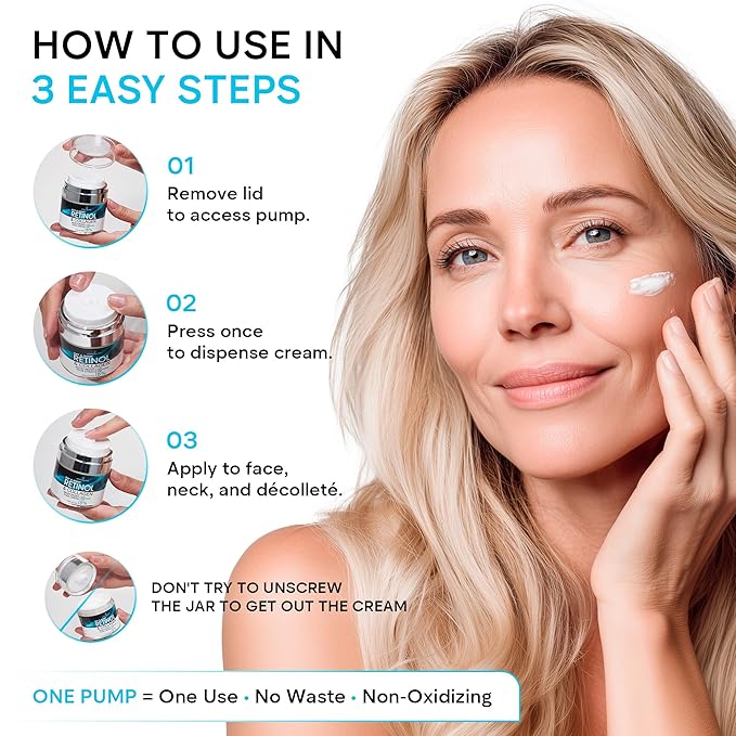 Face Moisturizer Retinol Cream, Anti Aging Neck Firming Cream, Collagen Day & Night Face Cream with Hyaluronic Acid for Women & Men, 1.85 Fl Oz-GlimoraGlow