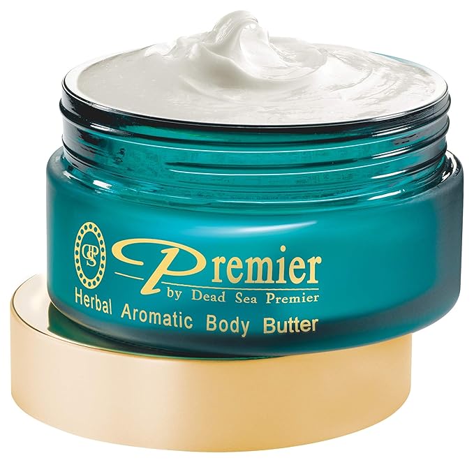 Premier Dead Sea Aromatic Body Butter – Herbal, Hydrating Shea Body Butter for Women & Men, Moisturizing, Firming & Anti-Aging Cream for Dry Skin, Hand & Body, 5.95 Fl.oz-GlimoraGlow