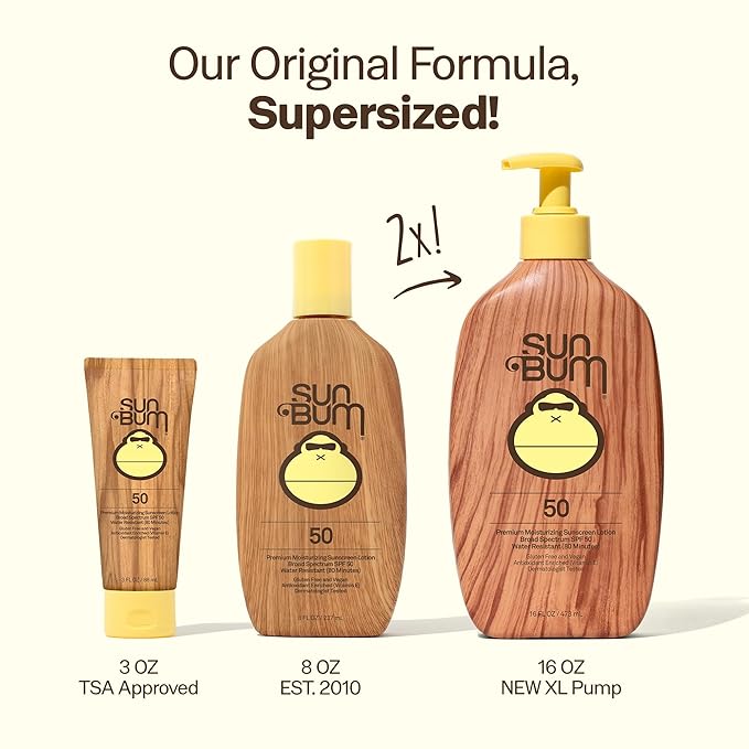 Sun Bum Original SPF 50 Sunscreen Body Lotion - Broad Spectrum Moisturizing Sunscreen with Vitamin E - Hawaii 104 Act Compliant (Made Without Octinoxate & Oxybenzone) - 16 oz-GlimoraGlow