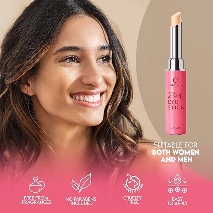 Instant Eye Bag Remover, Retinol Eye Cream for Dark Circles, Under Eye Brightener Stick, Under Eye Cream Anti Aging, Eye Cream for Wrinkles, Brightening Eye Cream for Puffiness and Bags-GlimoraGlow