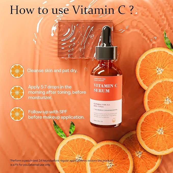 Vitamin C Serum For Face-Anti Aging & Wrinkle Facial Serum With Vitamin C,Sodium Hyaluronate,Vitamin E And More,Skin Brightening Serum For Dark Spots,Fine Lines & Dull Skin,1 Fl Oz-GlimoraGlow
