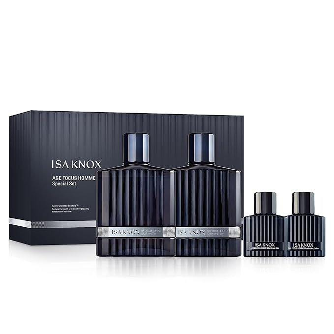 ISA KNOX Age Focus Homme (Premium Skincare Gift Set, 12.2fl oz) - Even Skin Tone & Wrinkle Care. Toner and Lightweight Moisturizer Set , Niacinamide, Adenosine | Korean Skincare,-GlimoraGlow