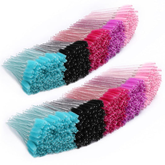 Tbestmax 2000 Disposable Mascara Wands Eyelash Brush Spoolies for Eyebrow Eye Lash Extension Colorful-GlimoraGlow