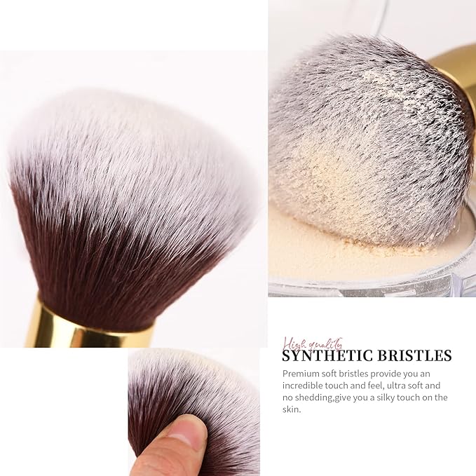 DUcare Makeup Brushes Duo End Foundation Powder Buffer and Contour Brush Synthetic Cosmetic Tools 2Pcs-GlimoraGlow