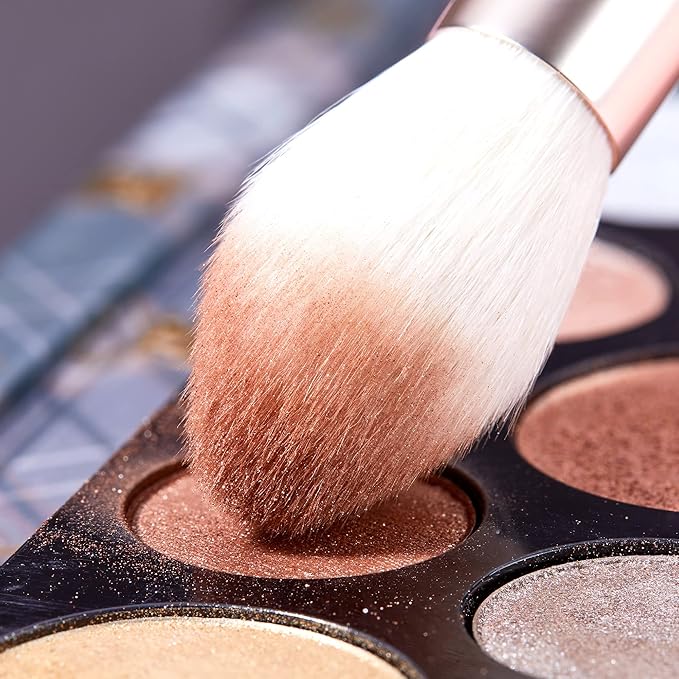 Jessup Makeup Brushes Set Professional, 25PCS Pink Premium Natural Powder Foundation Eyeshadow Blending Concealer Blusher Highlight Labeled Brushes, T290-GlimoraGlow