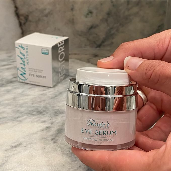 All Natural Anti-Aging Under Eye Cream, for Wrinkles, Dark Circles, Puffy Eyes, Smooth Skin, Moisture, Balance and Hydrate, Night Serum,.5 Oz Made in the USA by Nardo’s Natural Skin Care Products-GlimoraGlow