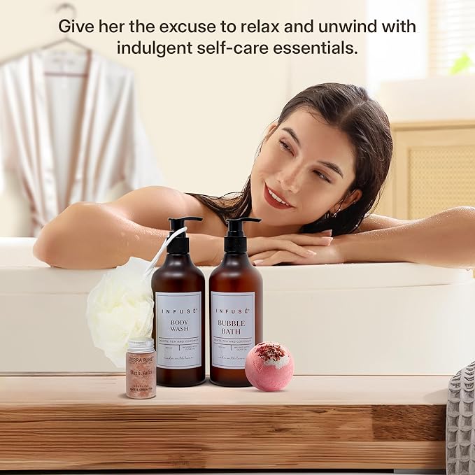 10-Piece Spa Gift Box for Women | Self-Care Set with Eye Mask, Loofa,Bath Bombs,Face Masks,Bubble Bath, Lotion, Body Wash & Bath Salt | Gift for Mom, Grandma, Wife, Bridesmaid or Loved Ones-GlimoraGlow