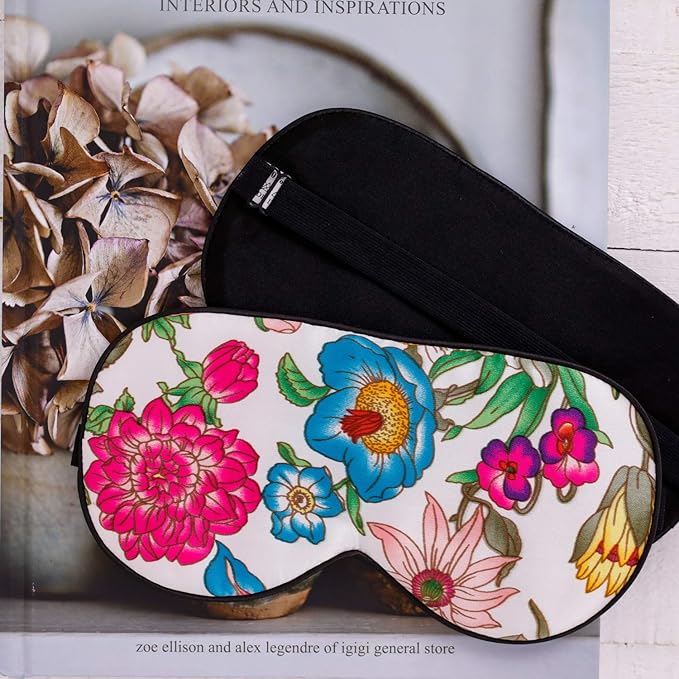 100% Pure Silk Eye Mask Sleep Eye Mask Eye Cover Eyeshade Sleeping Eye Mask Printed Colors (#10)-GlimoraGlow