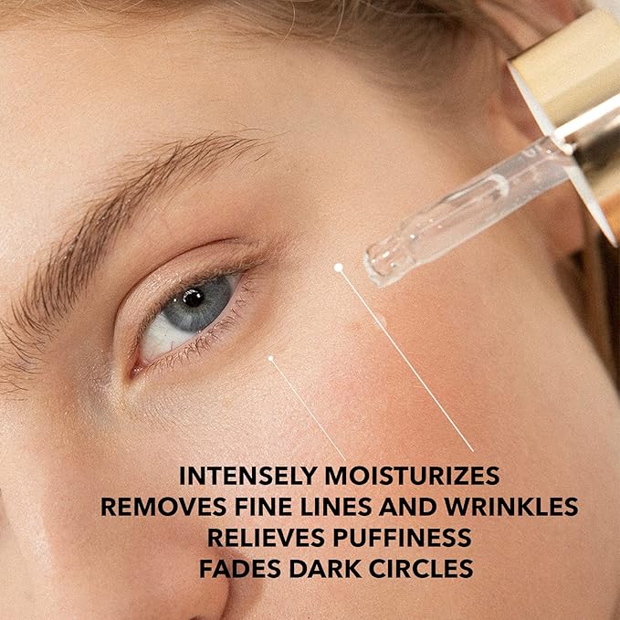 Marie d'Argan Eye Contour Serum for dark circles and puffiness, with Hyaluronic Acid, Ginseng and Hibiscus Anti-wrinkle, Repairs Bags under eyes, iluminates skin, firming effect, 15 ml,-GlimoraGlow