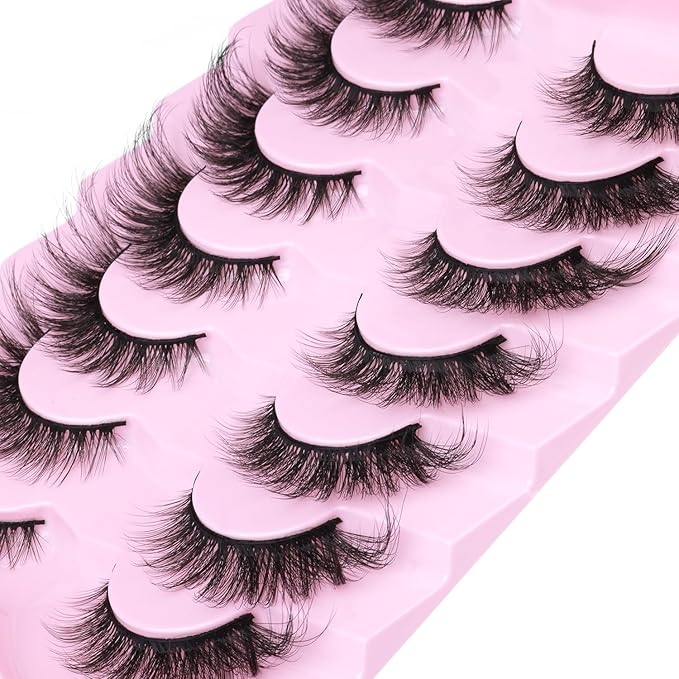 False Lashes Natural Look Faux Mink Eyelashes Wispy Fox Eye Lashes That Look Like Extensions 3D Mink Lashes Natural Strip Lashes Pack by Kiromiro-GlimoraGlow