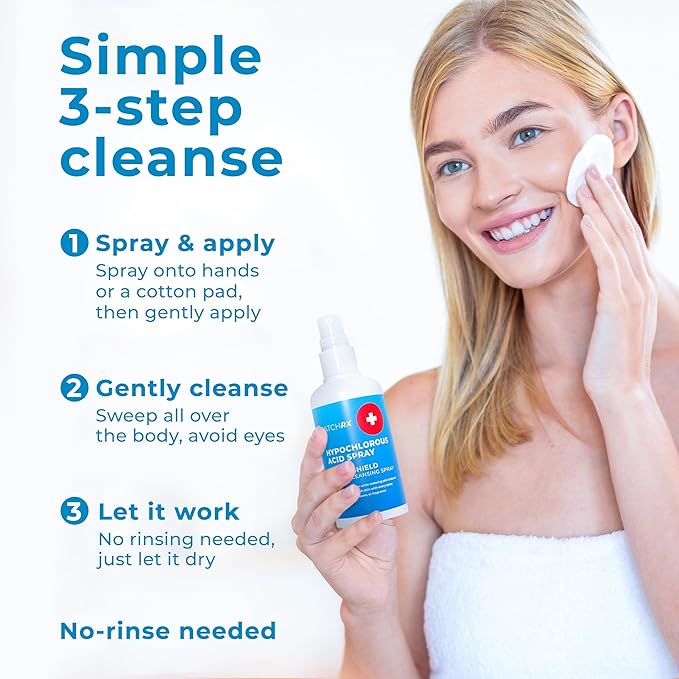 Hypochlorous Acid Spray (8oz, 2 packs), HOCL Facial Cleanser Acne Spray for Face, Body, Eczema, Pimples, Breakouts & Overall Skin Recovery (Reduces Redness)-GlimoraGlow