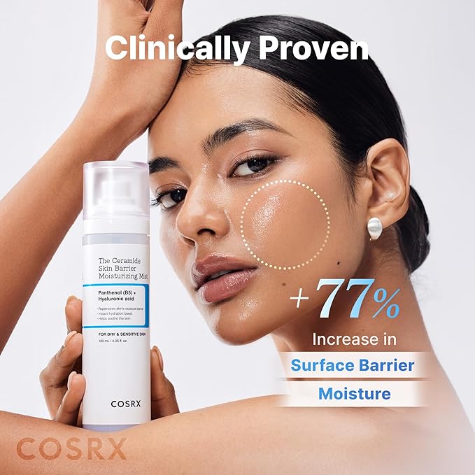 COSRX Barrier Cream Face Mist - Milky Toner with Ceramide & Hyaluronic Acid, Hydrating and Soothing Facial Spray for All Skin Types, 4.06 fl.oz, Korean Skin Care-GlimoraGlow