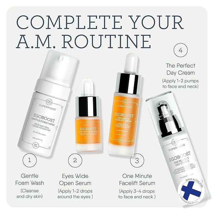 Egoboost Eye Serum - Eye Serum for Dark Circles and Puffiness, Hydrating Serum, Bright and Tight Eye Serum in Facial Skin Care Products, Mushroom Extract Eye Serum for Wrinkles-GlimoraGlow