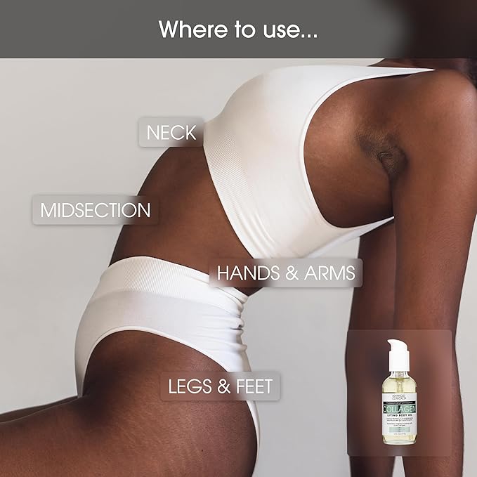 Advanced Clinicals Hydrating Collagen Oil For Body & After Shower | Visible Anti Aging Moisturizing Collagen Body Oil For Women & Men Helps Soften Appearance Of Crepe Skin & Wrinkles, 3.8 Fl Oz, 2pc-GlimoraGlow