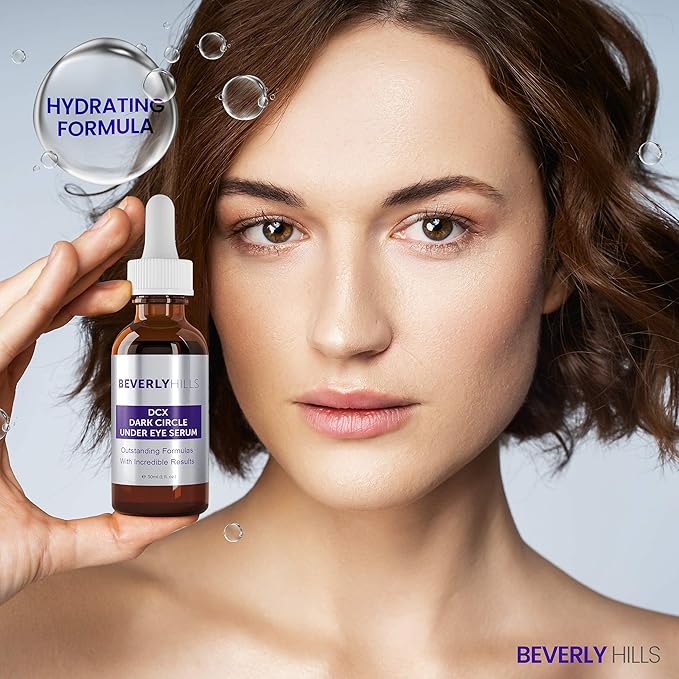 Beverly Hills DCX Under Eye Serum for Wrinkles, Puffy Eyes and Dark Cirlces Treatment for All Skin Types | Anti Wrinkle Serum with Seaweed, Hyaluronic Acids & Peptides for Hydrated & Soft Skin, 30 mL-GlimoraGlow
