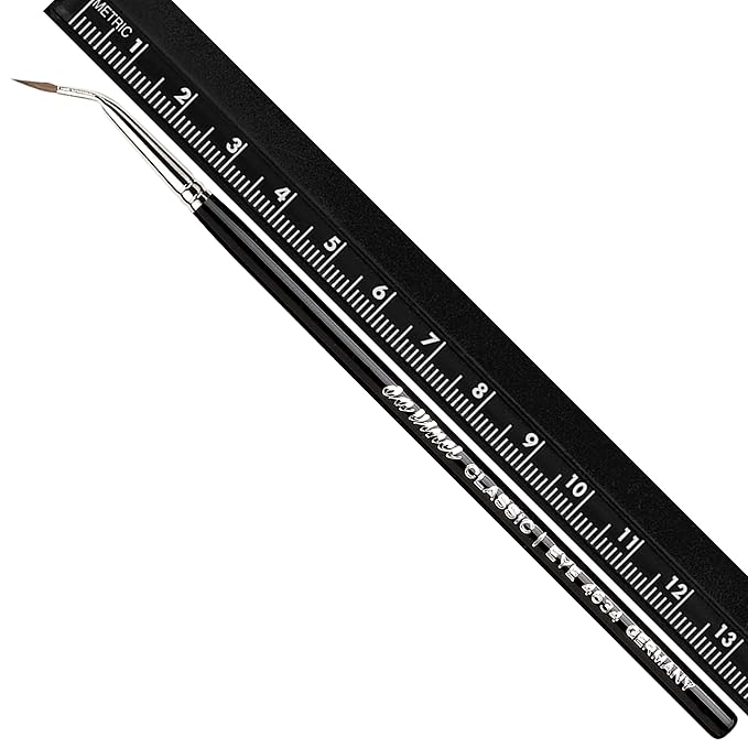 da Vinci Cosmetics Series 4634 Classic Eyeliner Brush, Bent Pointed Russian Red Sable, 20.4 Gram-GlimoraGlow