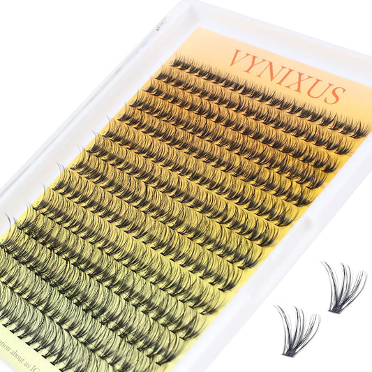 Eyelash Clusters VYNIXUS Lash Clusters Wispy Individual Lashes Cluster Eyelash Extensions D Curl DIY at Home Natural Cluster Lashes (20D-0.07D-Mix8-16)-GlimoraGlow