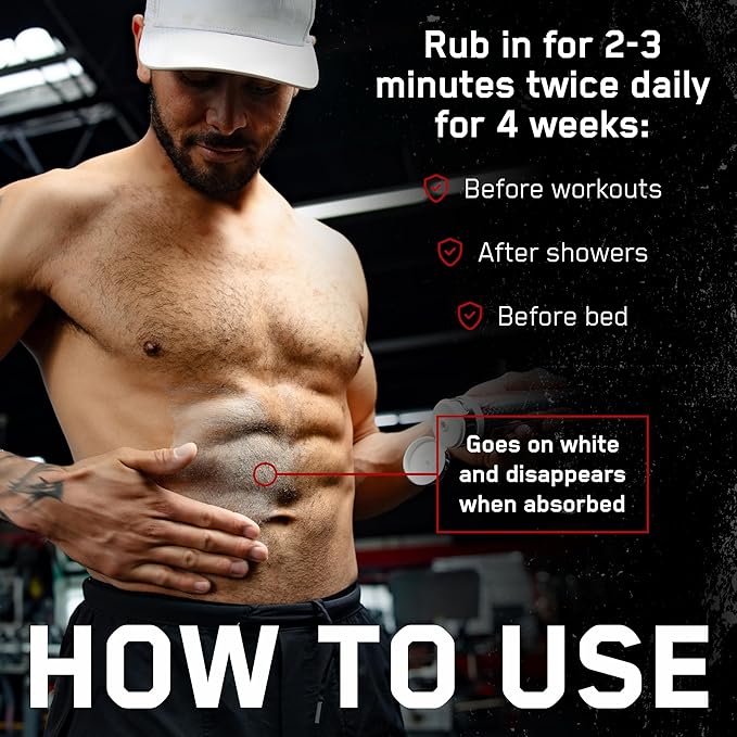 SteelFit Abs of Steel Maximum Definition Cream - Skin Tightening, Toning & Firming Lotion for Sculpting Abs - L-Carnitine Pre & Post Workout Supplement for Men & Women - Non-Greasy Formula, 8 Ounces-GlimoraGlow