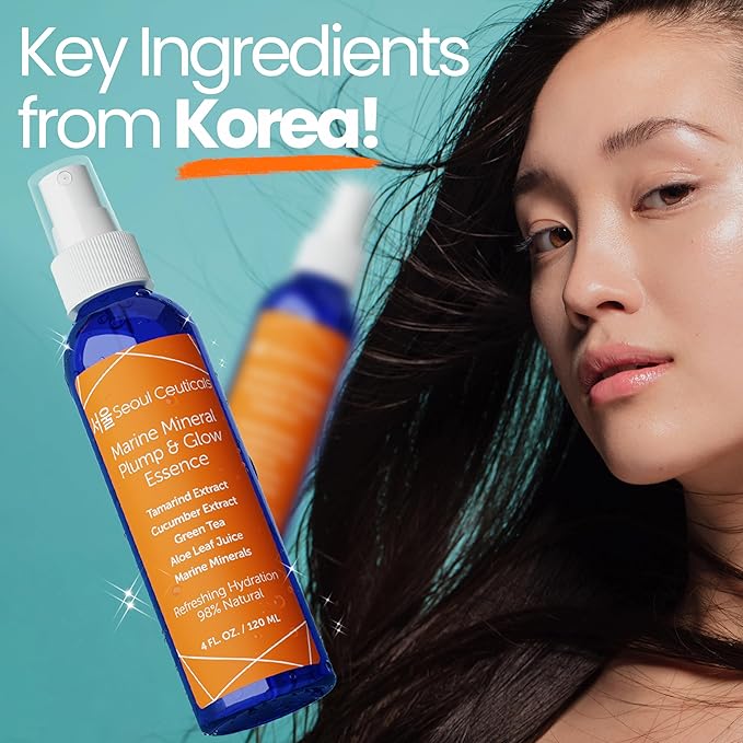 SeoulCeuticals Korean Skin Care Essence Toner - K Beauty Skincare Spray Mist For Face Contains Cucumber Extract and Marine Minerals + Organic Aloe - Get That Healthy Youthful Glow-GlimoraGlow