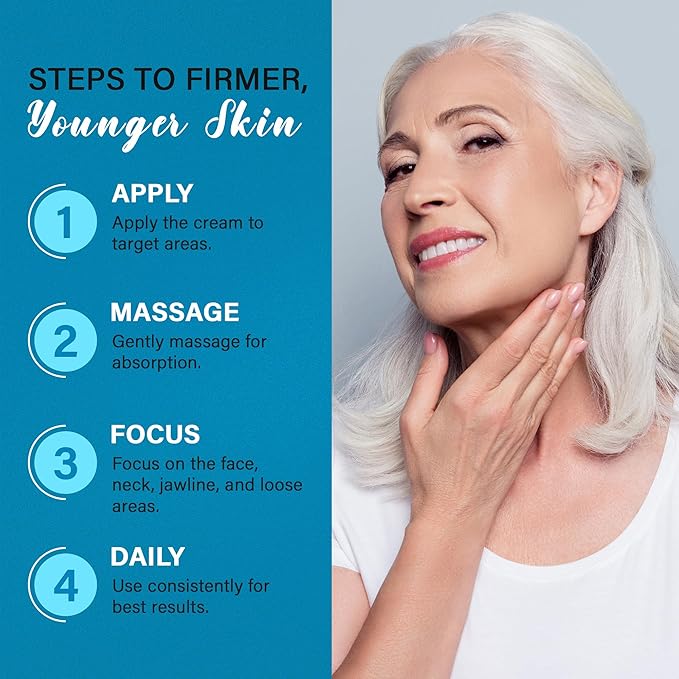 Tighten and Lift Neck Cream: Instant Face Lift Cream - 6-in-1 Anti-Aging Face Moisturizer for Anti-Wrinkle, Firm - Collagen, Retinol, Peptides & Hyaluronic Acid Neck Firming Cream for Skin Care-GlimoraGlow