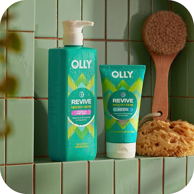 OLLY Revive Body Wash with Magnesium, Electrolytes & Vitamin B12– Nourishing Cleanser for Skin Barrier Repair, Deep Hydration, Refreshing Nerolidew Scent, 17 oz-GlimoraGlow